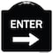 Signmission Parking Lot Enter Right Arrow Heavy-Gauge Aluminum Architectural Sign, 18" x 18", BW-1818-23426 A-DES-BW-1818-23426 - alternate 1